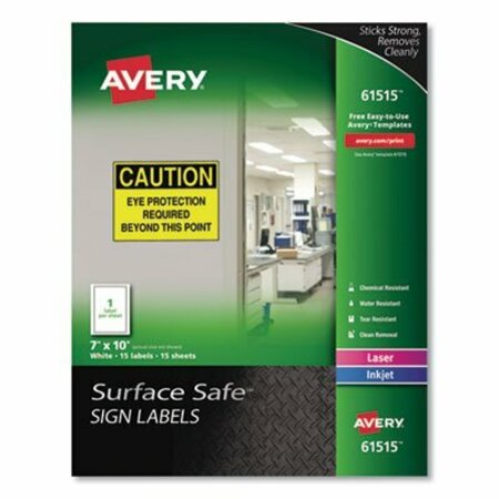 AVERY DENNISON LABEL, SS SIGN, 7X10, 15, WH 61515